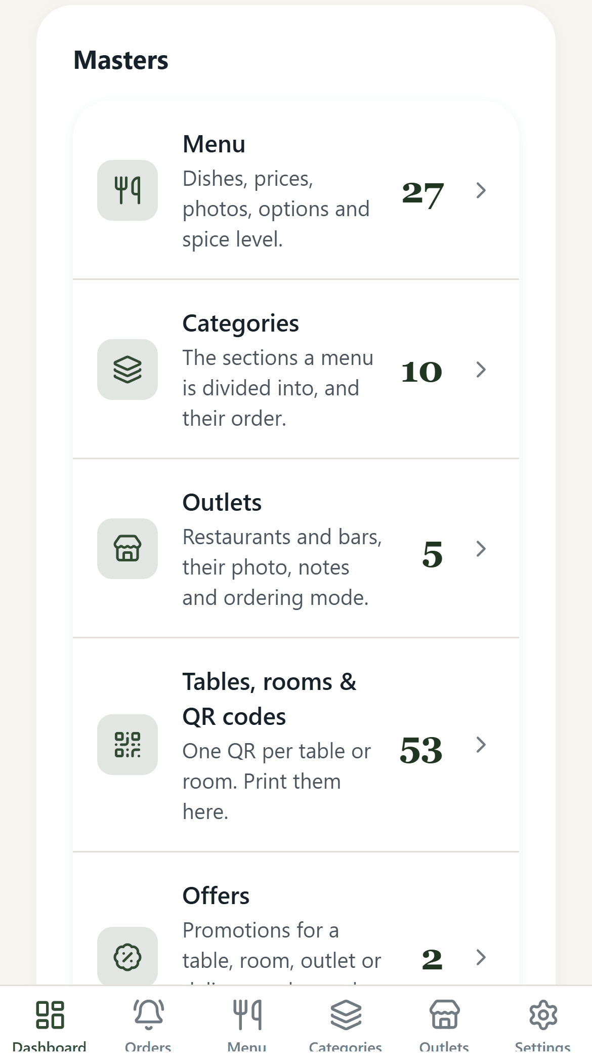 QR App owner dashboard